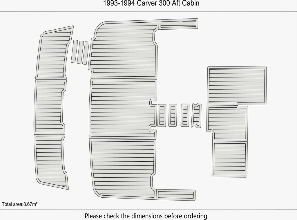 EVA Pads for Carver 300 Aft Cabin (1993) - Faux Flooring Mat