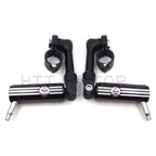 Gear Skull 1" 25mm Footpeg Mounting Kit for Motorcycle (Chrome, Black)