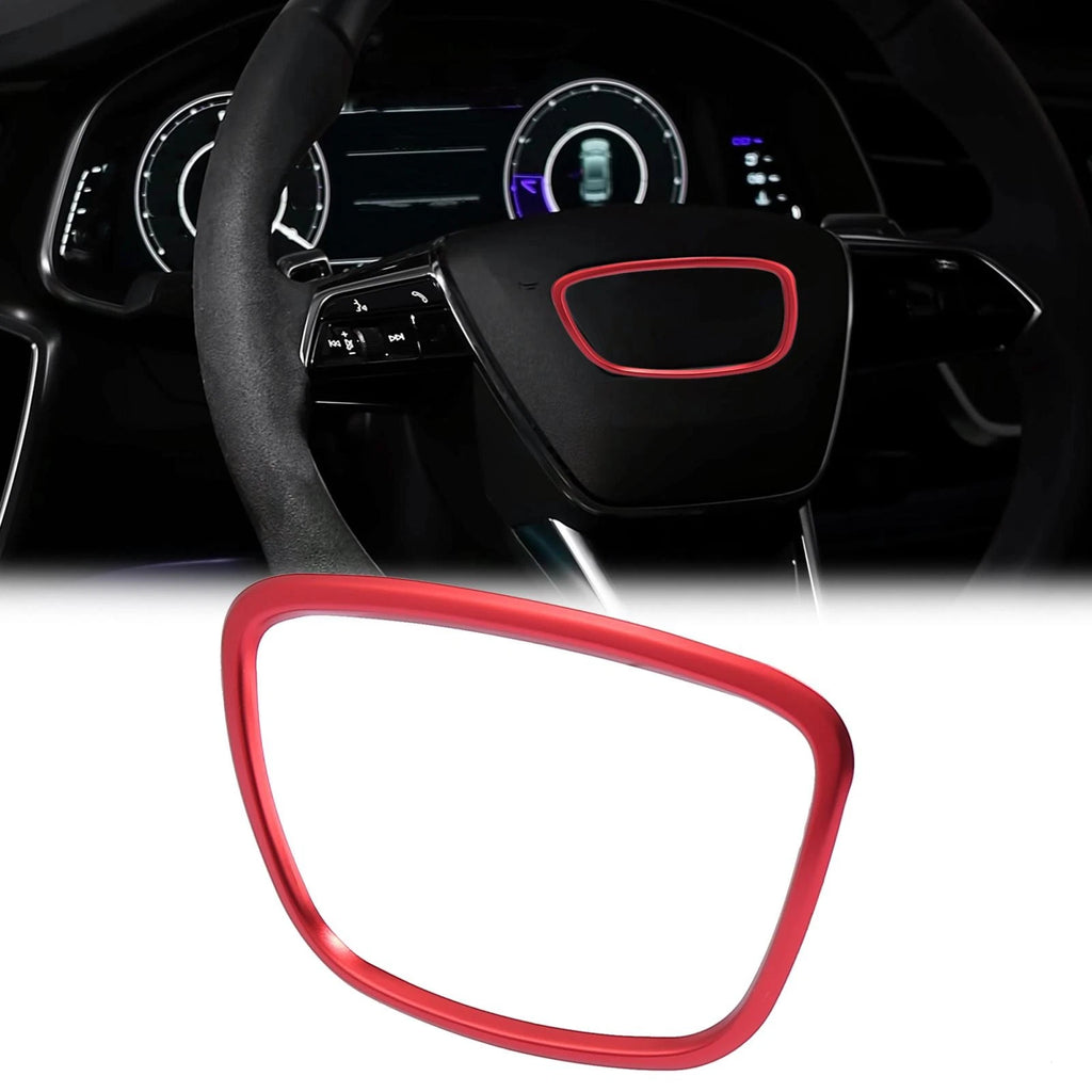 Steering Wheel Trim Cover Red for Audi A3 A4 A5 A6 A7 Q3 Q4 S RS (2010–2023)