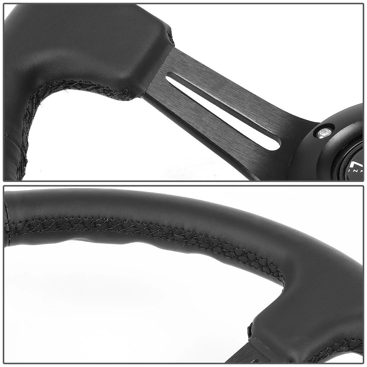 NRG Reinforced RST-018R 35cm Deep Dish Leather Grip Steering Wheel for Universal (2010–2023)