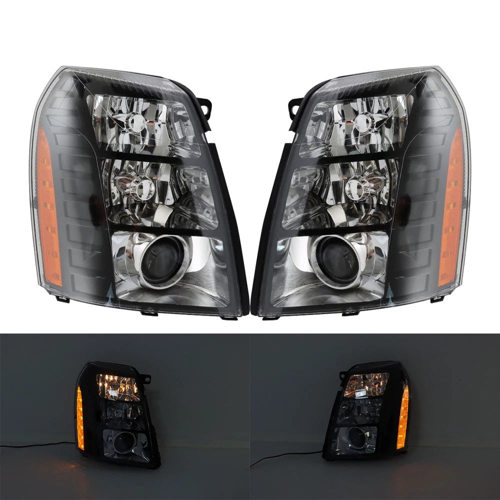 Headlight Assembly for Cadillac Escalade (2007–2014) HID Black