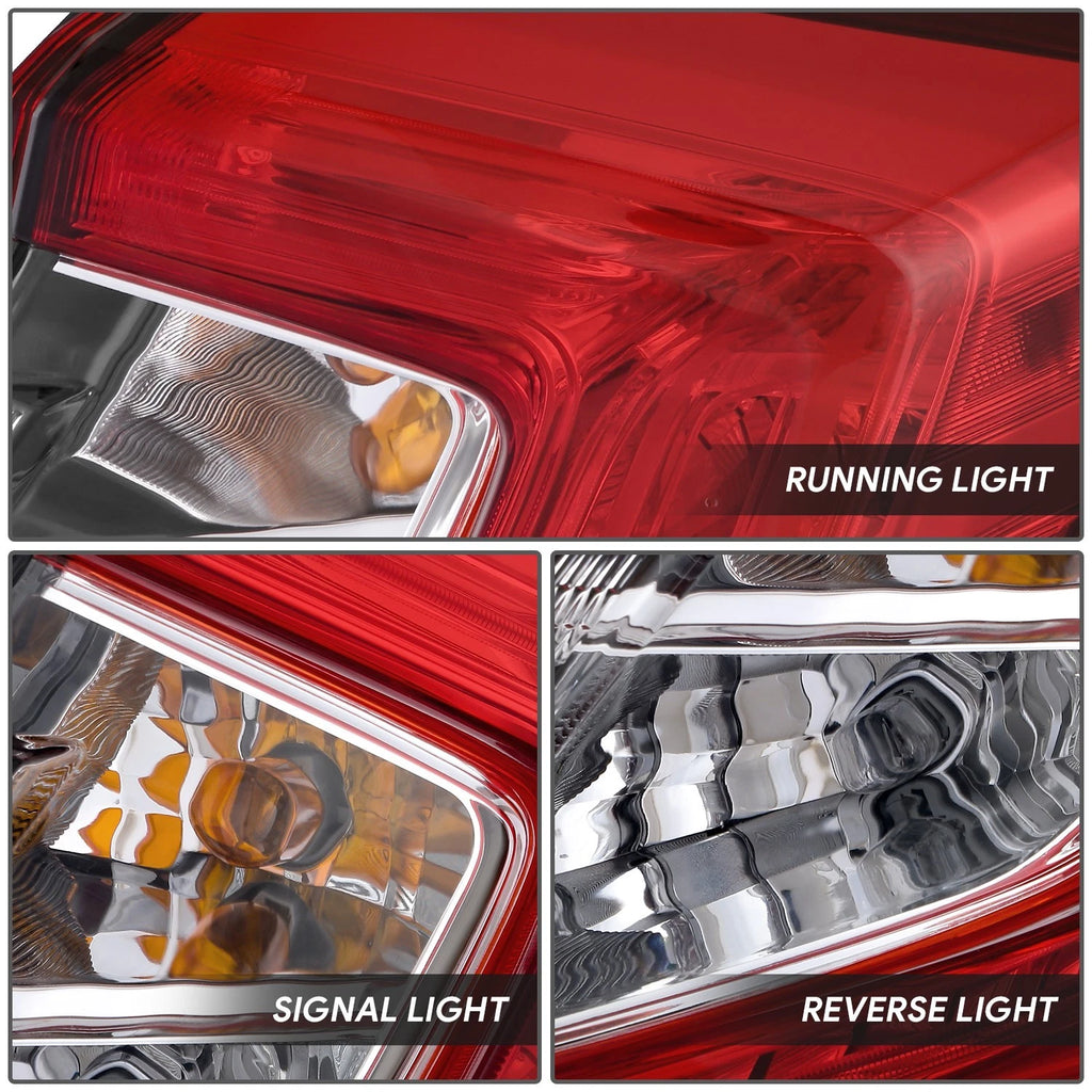 Chrome Red/Clear LED Taillight Assembly for Honda Civic Sedan (2016–2021)