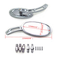Oval Aluminum Chrome Mirror for Honda Kawasaki Suzuki Cruiser (All Years)