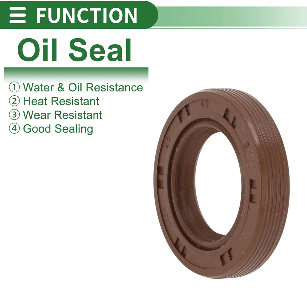 Set of 5 Oil Seals FKM Rubber 25x42x8mm for High Pressure