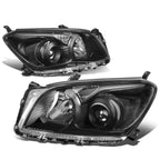 Set of 2 Black Housing Clear Side Projector Headlights for Toyota RAV4 (2009–2012)