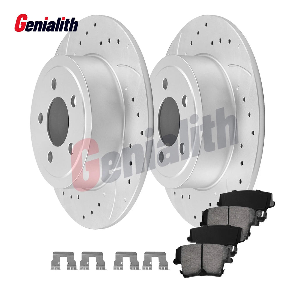 320mm Rear Drilled Rotors & Brake Pads for Dodge Challenger Charger Chrysler 300 (2006–2020)