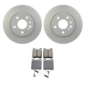 Set of 2 Hella Rear Rotors & Akebono EURO Ceramic Brake Pads for W140 S320 S350 (1992–1999)