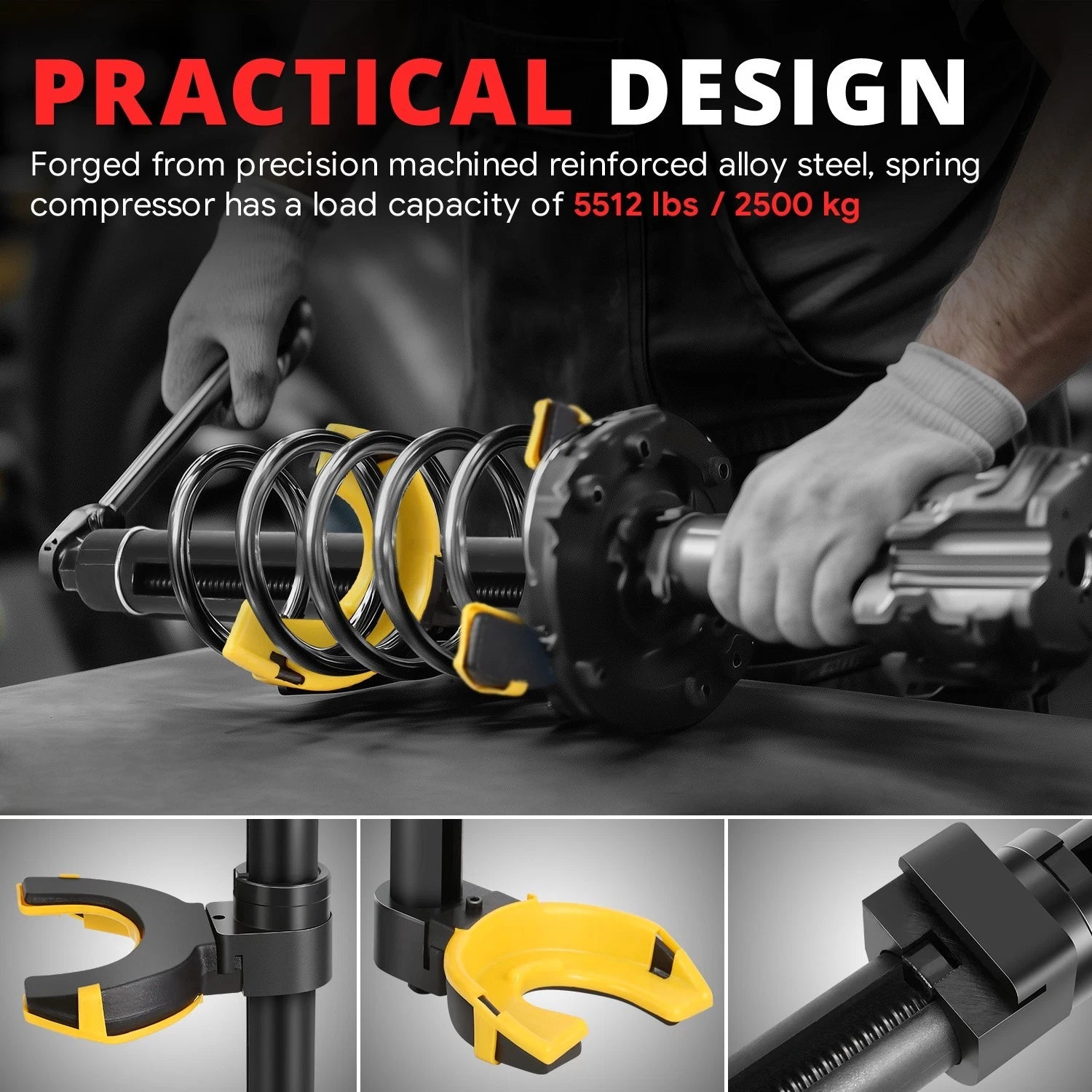 Spring Compressor Tool Set for Universal Applications (265mm, 5512 lbs Capacity)