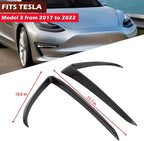 Carbon Fiber Front Fog Light Eyebrow Cover Trim for Tesla Model 3 (2017–2023)