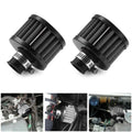2X 12mm Black Air Intake Filter Turbo Vent Breather Valve Cover for