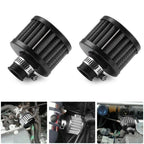 2X 12mm Black Air Intake Filter Turbo Vent Breather Valve Cover for
