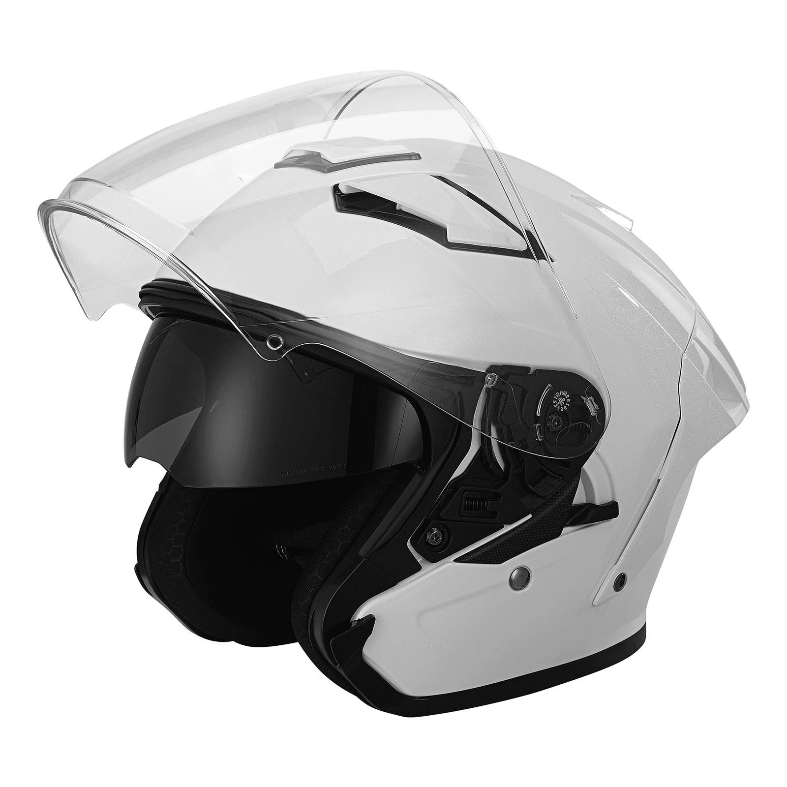 Open Face Motorcycle Helmet for Scooter (DOT 3/4, Dual Visor, Tinted Shield)