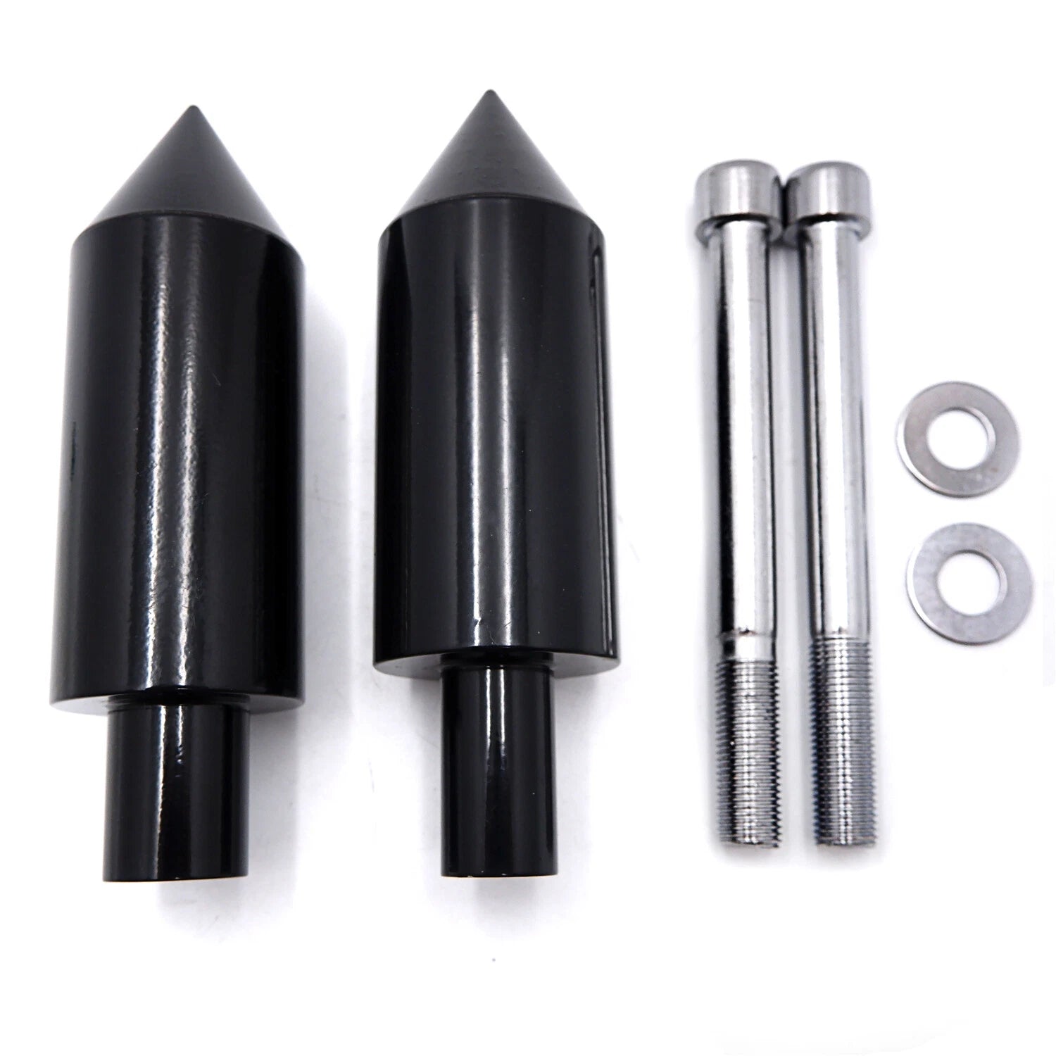 Extended Aluminum Spike Frame Sliders Black for Honda CBR600RR (2003–2006)