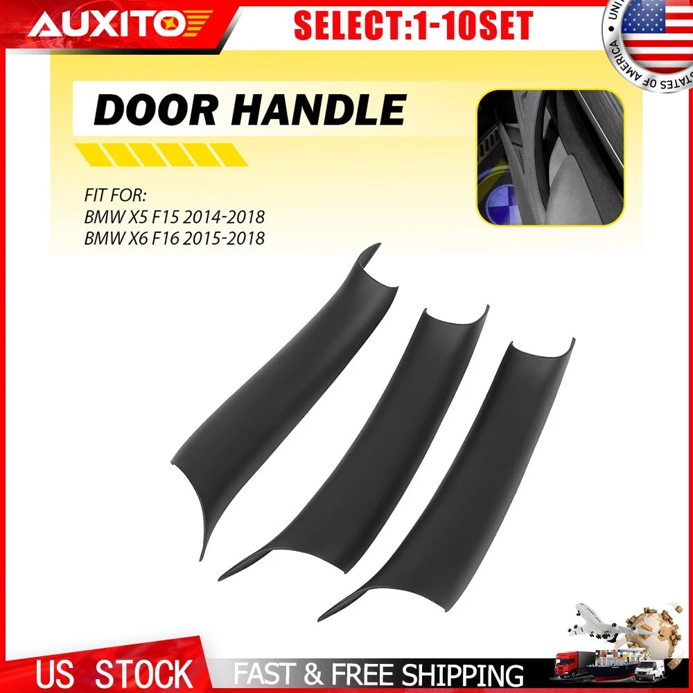 Black Inner Door Handle Pull Trim Cover for BMW X5 F15 X6 F16 (2014–2018)