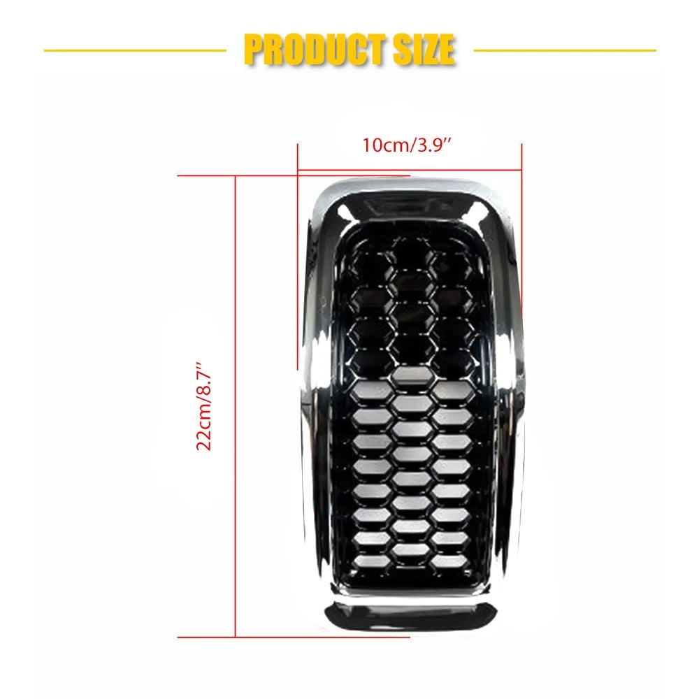7Pcs Front Grill Inserts Honeycomb Mesh Cover Chrome for Jeep Cherokee (2014–2018)