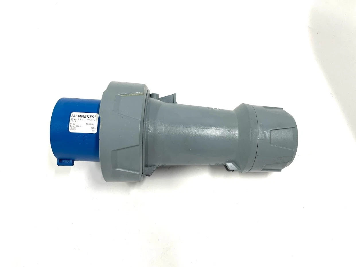 PowerTOP IP67 Blue Cable Mount 2P + E Industrial Power Plug for MENNEKES (3303)