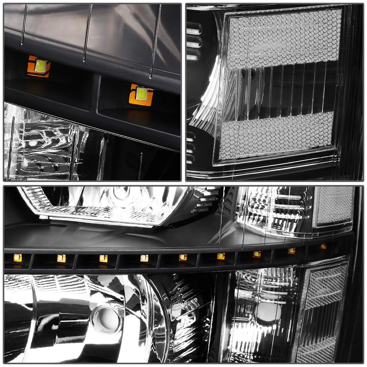 LED DRL Bar Headlights for Chevy Silverado (2007–2014) + Tool Box