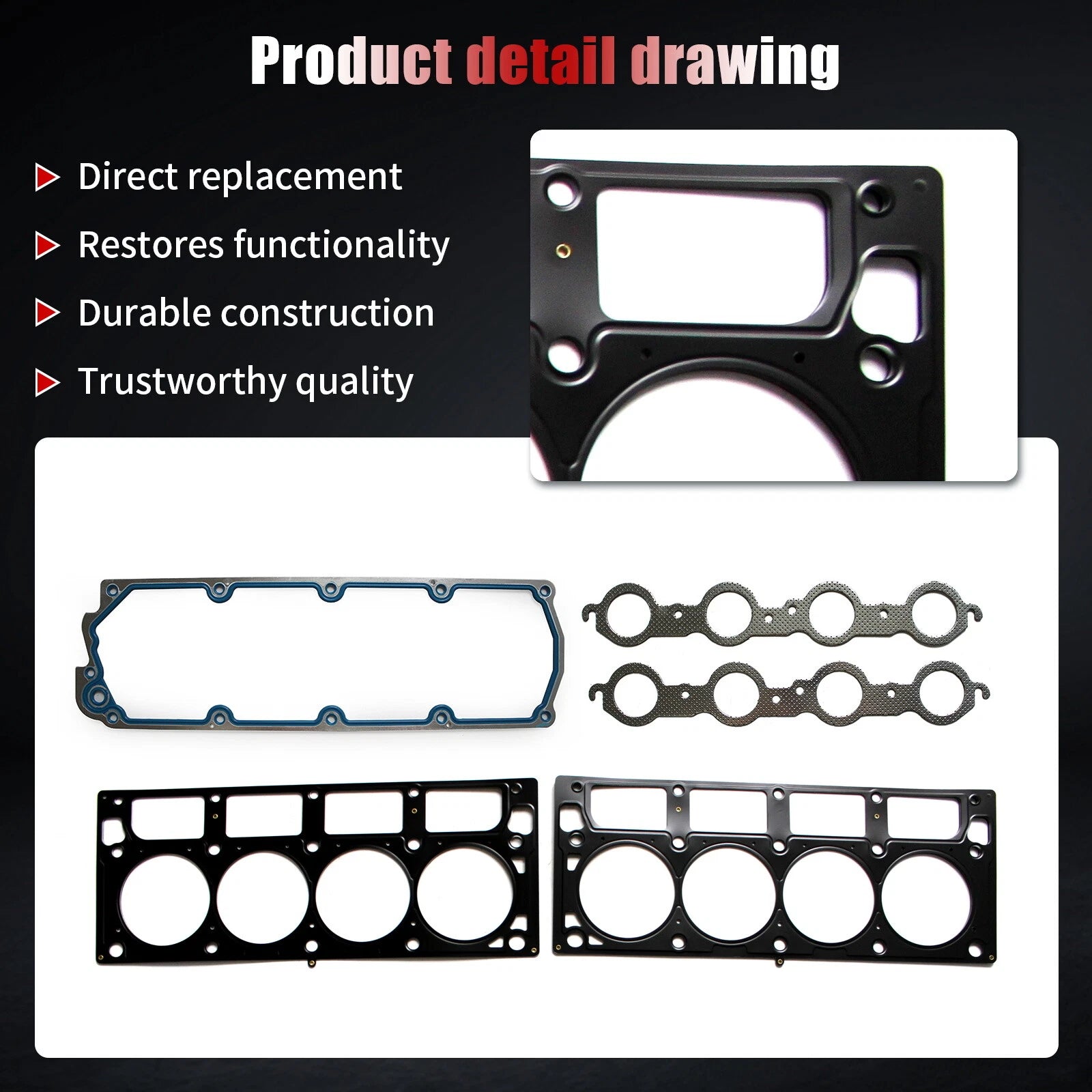 Head Gasket Set for Chevrolet Camaro Corvette Pontiac G8 (2009–2015) 6.2L