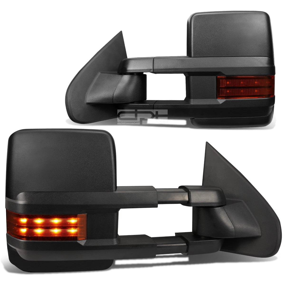 Set of 2 Power Heated LED Signal Light Towing Mirrors for GM K2XX (2014–2017)