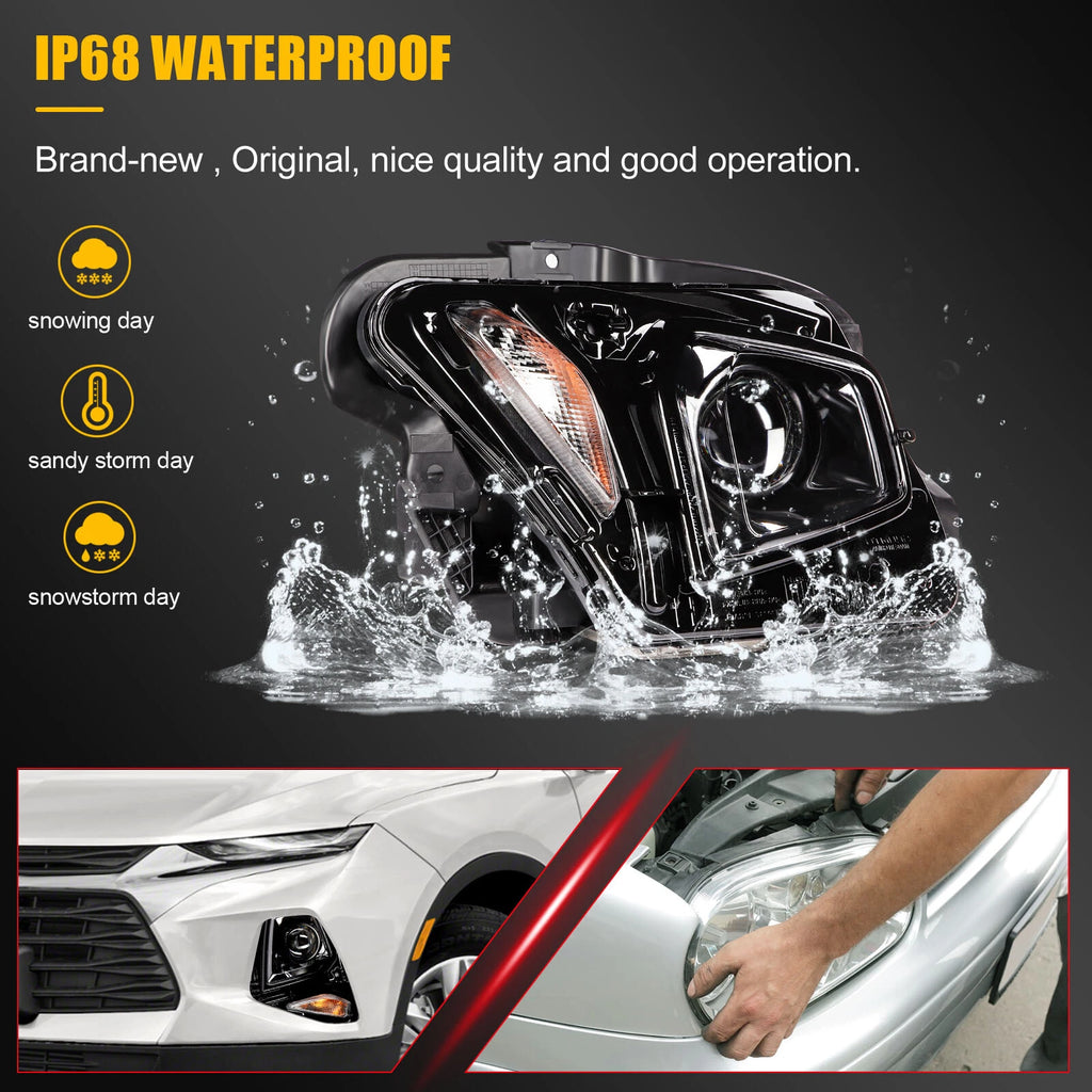 Right Passenger Side Headlight for Chevy Blazer (2019–2022) HID/Xenon Projector