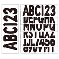Set of 4 Black Decals A-Z & 0-9 for Boat Registration Stickers