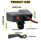 Dual USB Phone Charger for Motorcycle Handlebar (Waterproof)