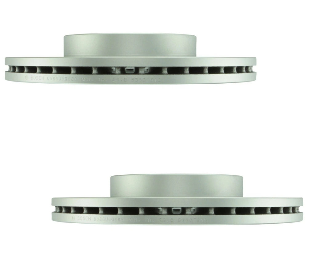 Set of 2 Bosch QuietCast Front Vented Disc Brake Rotors for Mazda 3