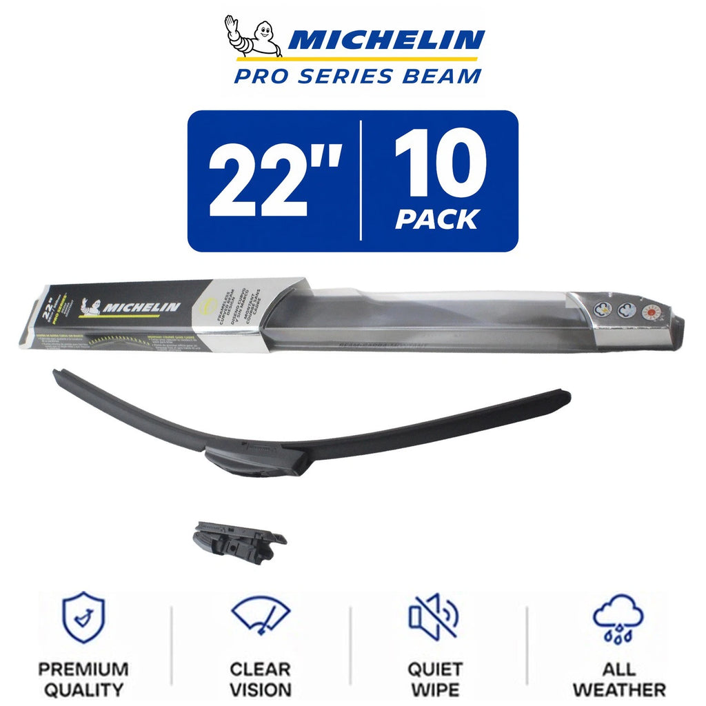 Set of 10 Michelin Pro Series Beam Wiper Blades 22" for