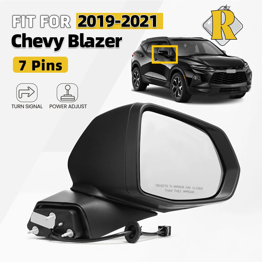 Right Side Mirror for Chevy Blazer (2019–2021) w/Turn Signal, Power Adjust, 7 Pins