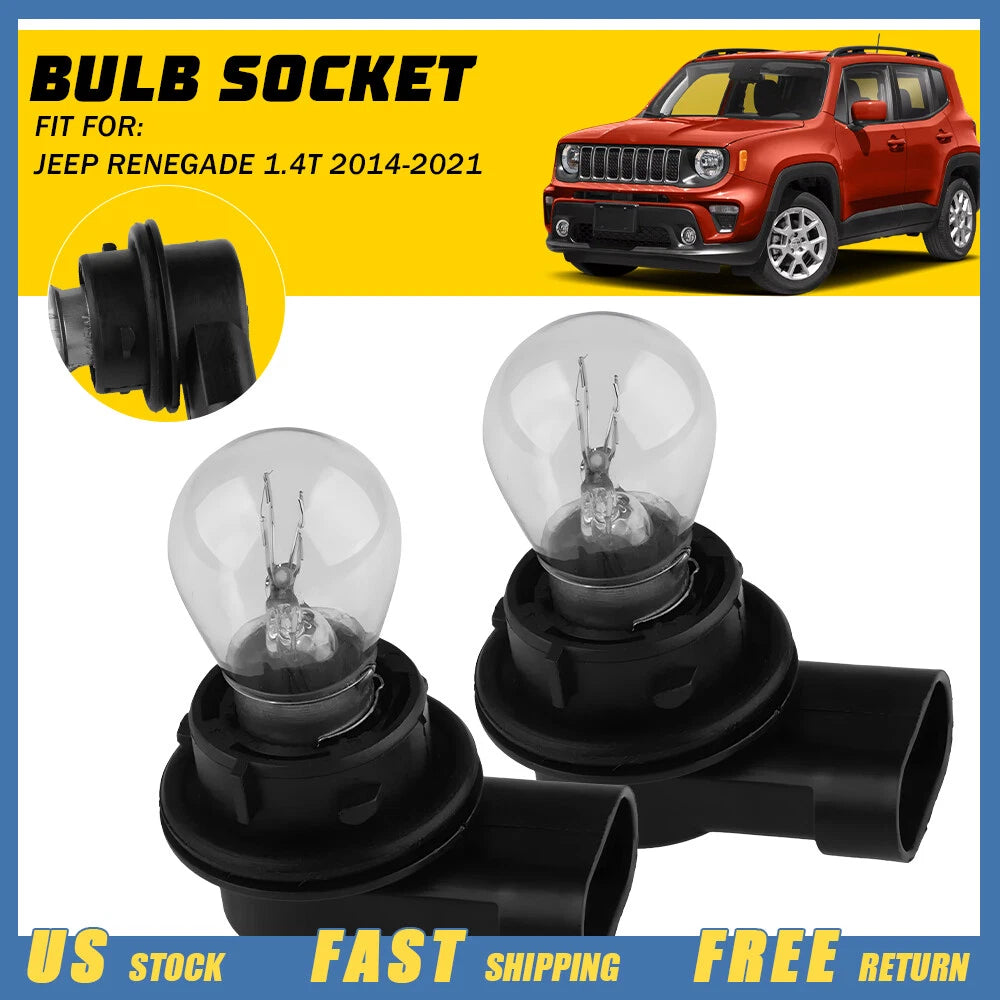 2X Front Daytime Running Light Bulb Holder Socket for Jeep Renegade (2014–2021)