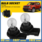 2X Front Daytime Running Light Bulb Holder Socket for Jeep Renegade (2014–2021)