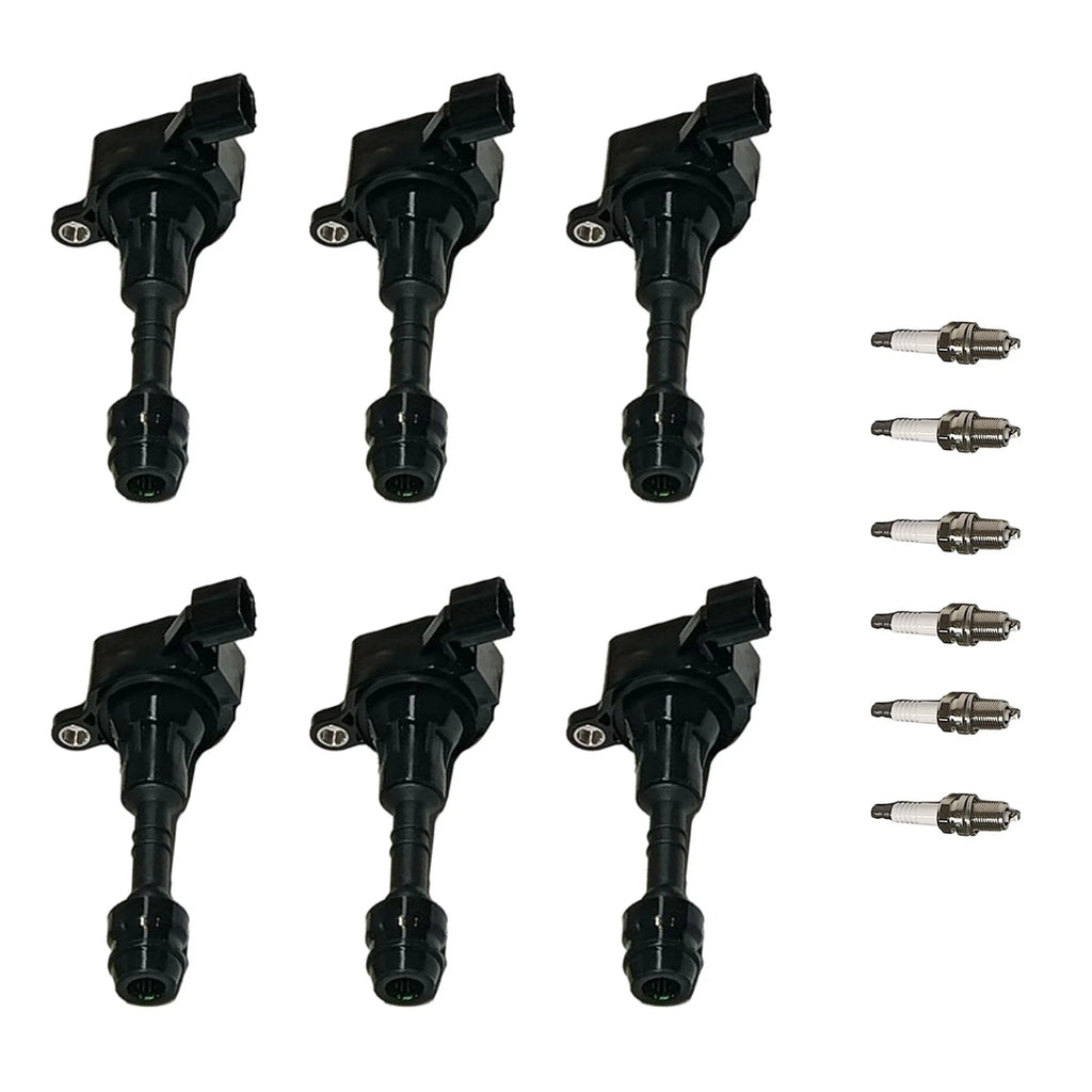 6X Ignition Coil & Spark Plug for Nissan Altima Maxima Quest Murano (2002–2018)
