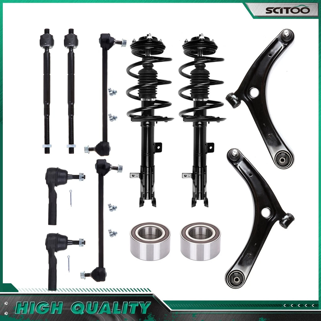 Front Struts, Lower Control Arms, Tie Rod End Links for Dodge Caliber (2007–2012)