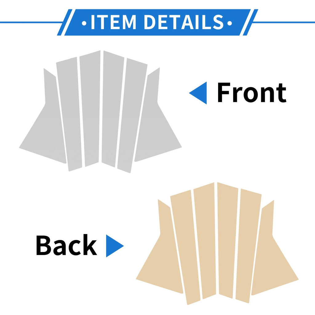 6 Pcs Door Pillar Window Trim for Hyundai Genesis G80 (2015–2022) Silver Tone