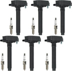 Set of 6 Ignition Coils & Spark Plugs for Chrysler Jeep Dodge Ram V6 3.6L UF648