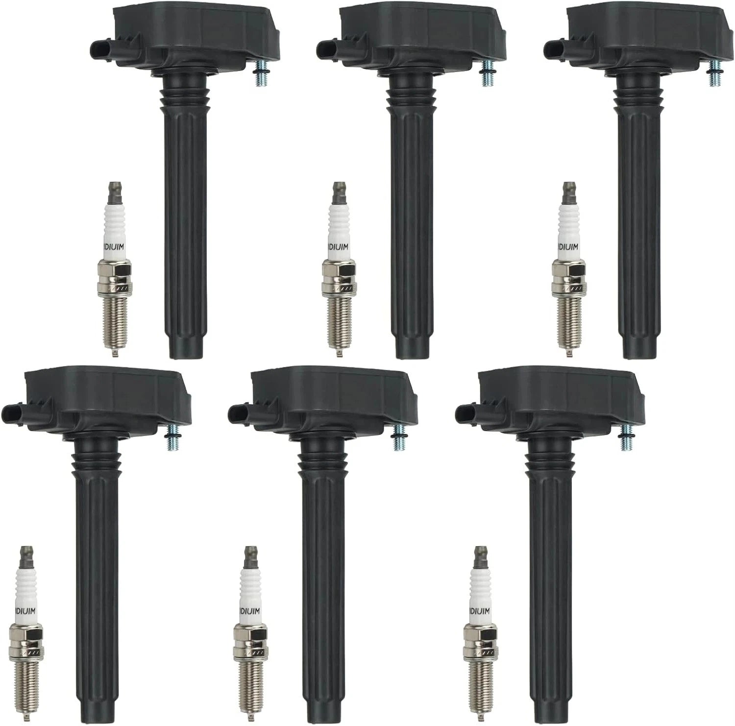 Set of 6 Ignition Coils & Spark Plugs for Chrysler Jeep Dodge Ram V6 3.6L UF648