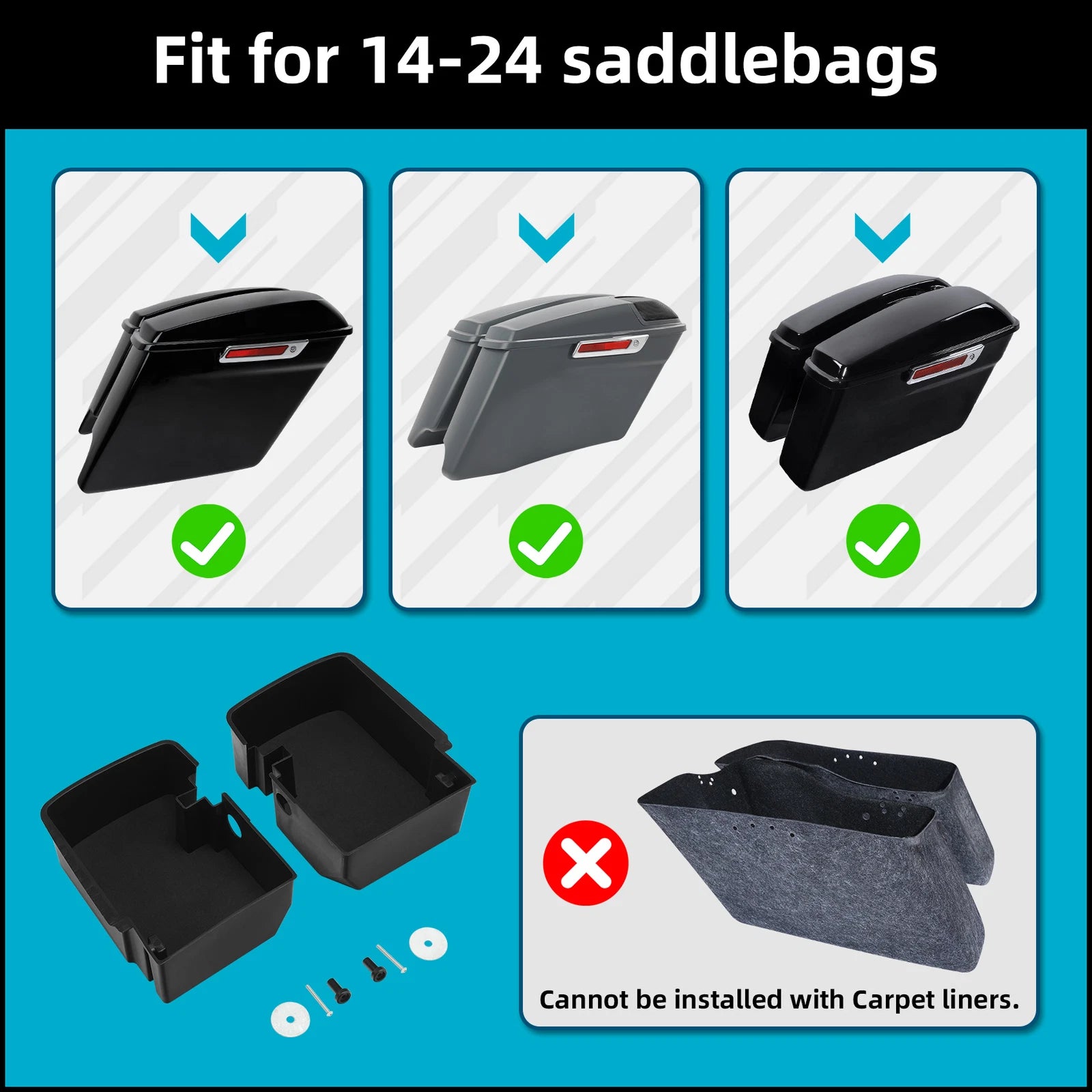 Saddlebag Tray Organizer Tool Box for Harley Electra Glide, Road King (2014–Present)