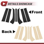 8 Pcs Door Pillar Window Trim for Ford Everest (2023–2024) Black