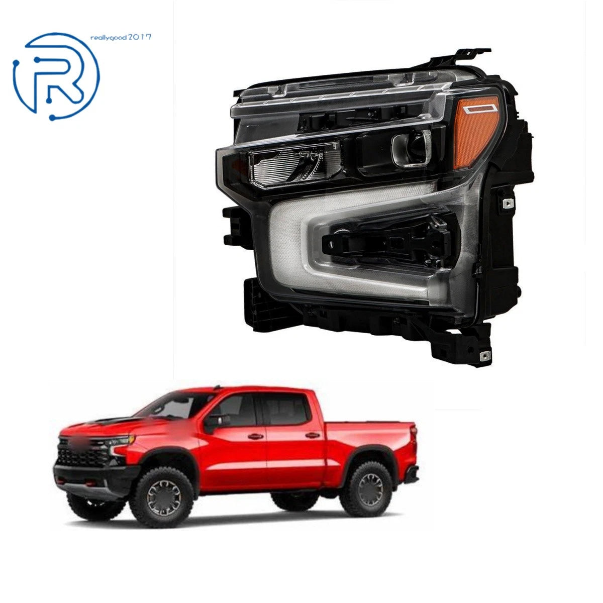 LED Headlight Assembly for Chevy Silverado 1500 ZR2 (2022–2024) Left Side