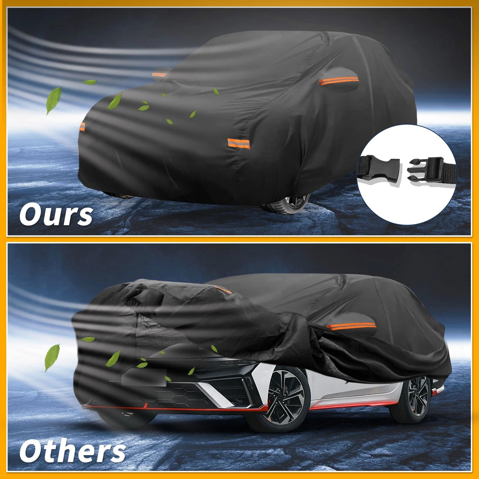 Car Cover Waterproof All Weather for Hyundai Elantra (2017–2023) 190T-PU Zipper