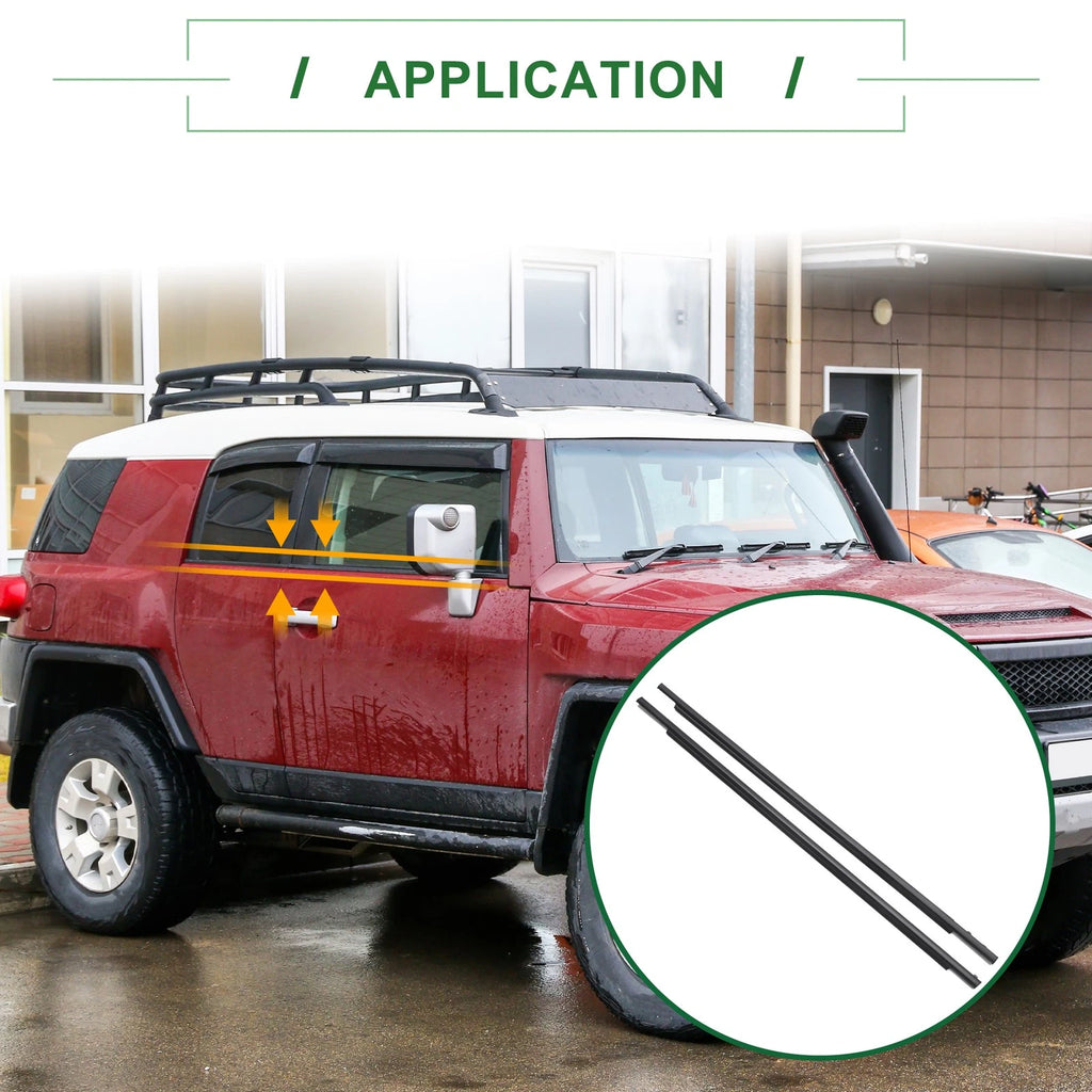 2X Front Left & Right Weatherstrip Window Seal No.6816235073 for Toyota FJ (2007–2014)