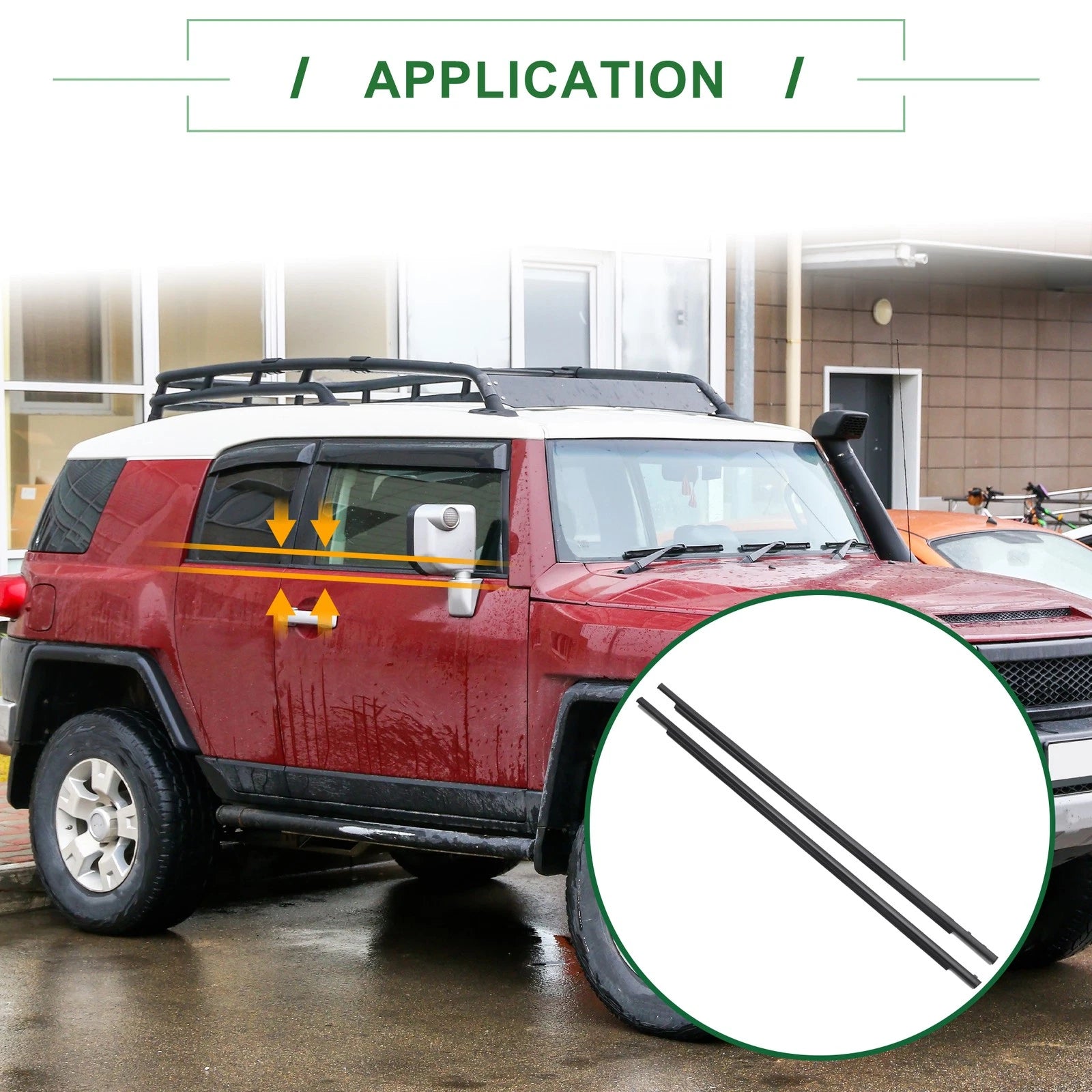 2X Front Left & Right Weatherstrip Window Seal No.6816235073 for Toyota FJ (2007–2014)