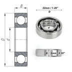 Deep Groove Ball Bearing 15x32x9mm for Scooter Skateboard (6002)