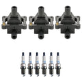 Set of 3 Ignition Coils & 6 Double Platinum Spark Plugs for W202 W210