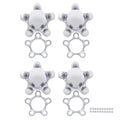 Metal Hub Caps Set of 4 Chrome 5 Lug 5 1/2 Inch for Vintage Spider Wheels (Universal)