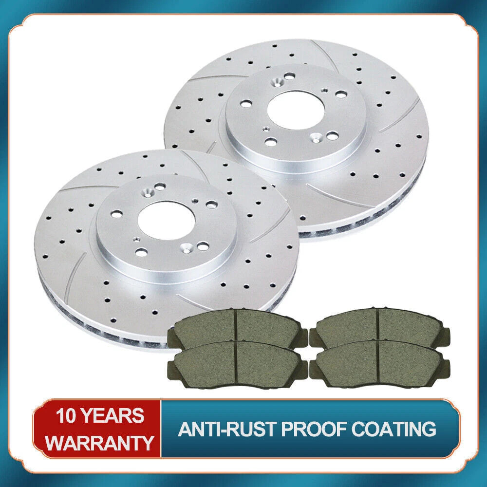 Front Slotted Brake Rotors and Pads for Honda Accord TSX (2003–2008)