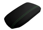 Leather Console Lid Armrest Cover for Toyota Corolla (2014–2019) Green Stitch