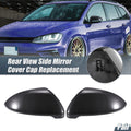 Pair Rearview Mirror Cover Cap Black Carbon Fiber for Volkswagen Golf MK7 (2015–2020)