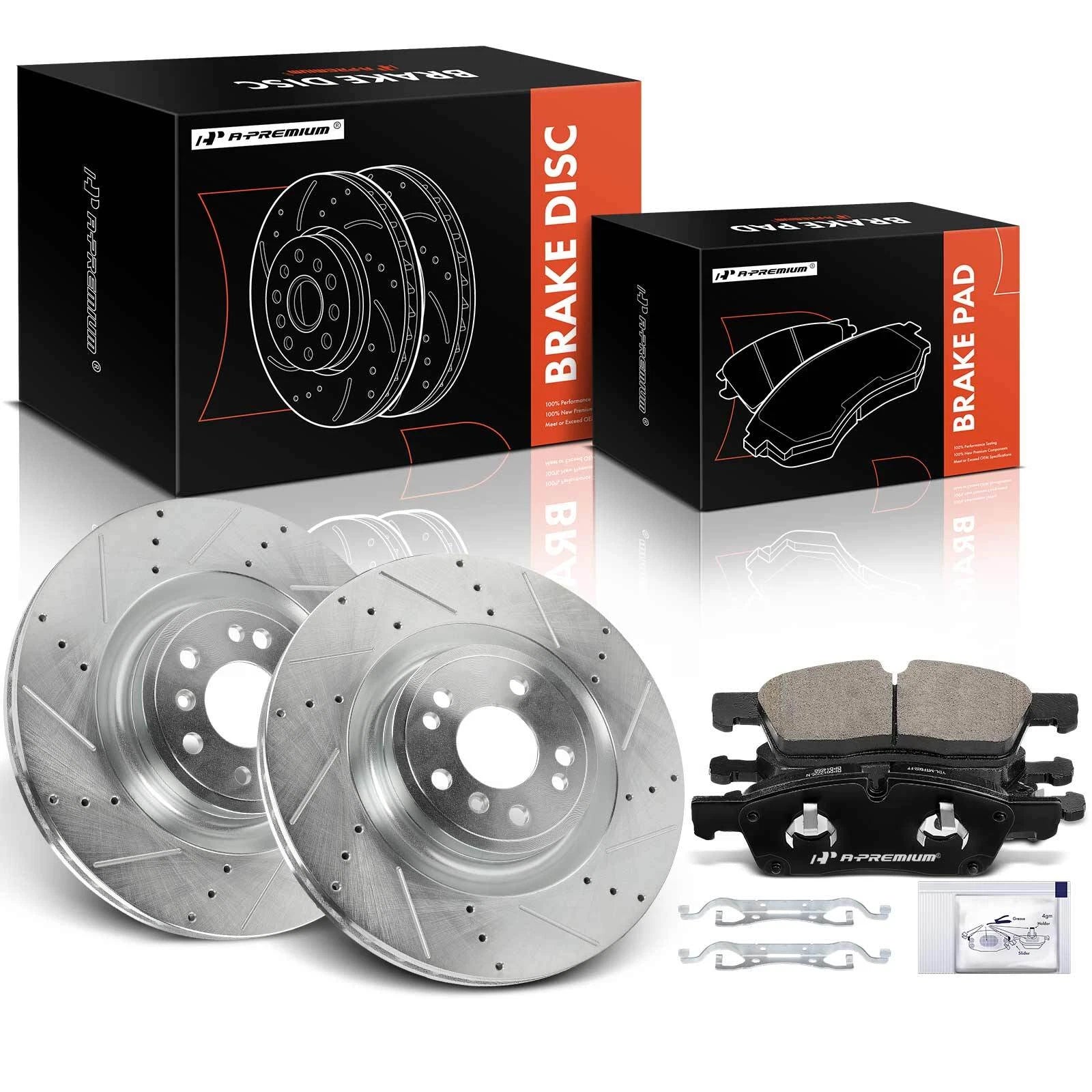 6x Front Drilled Brake Rotors & Pads for Mercedes GL350 ML400 (2012–2019)