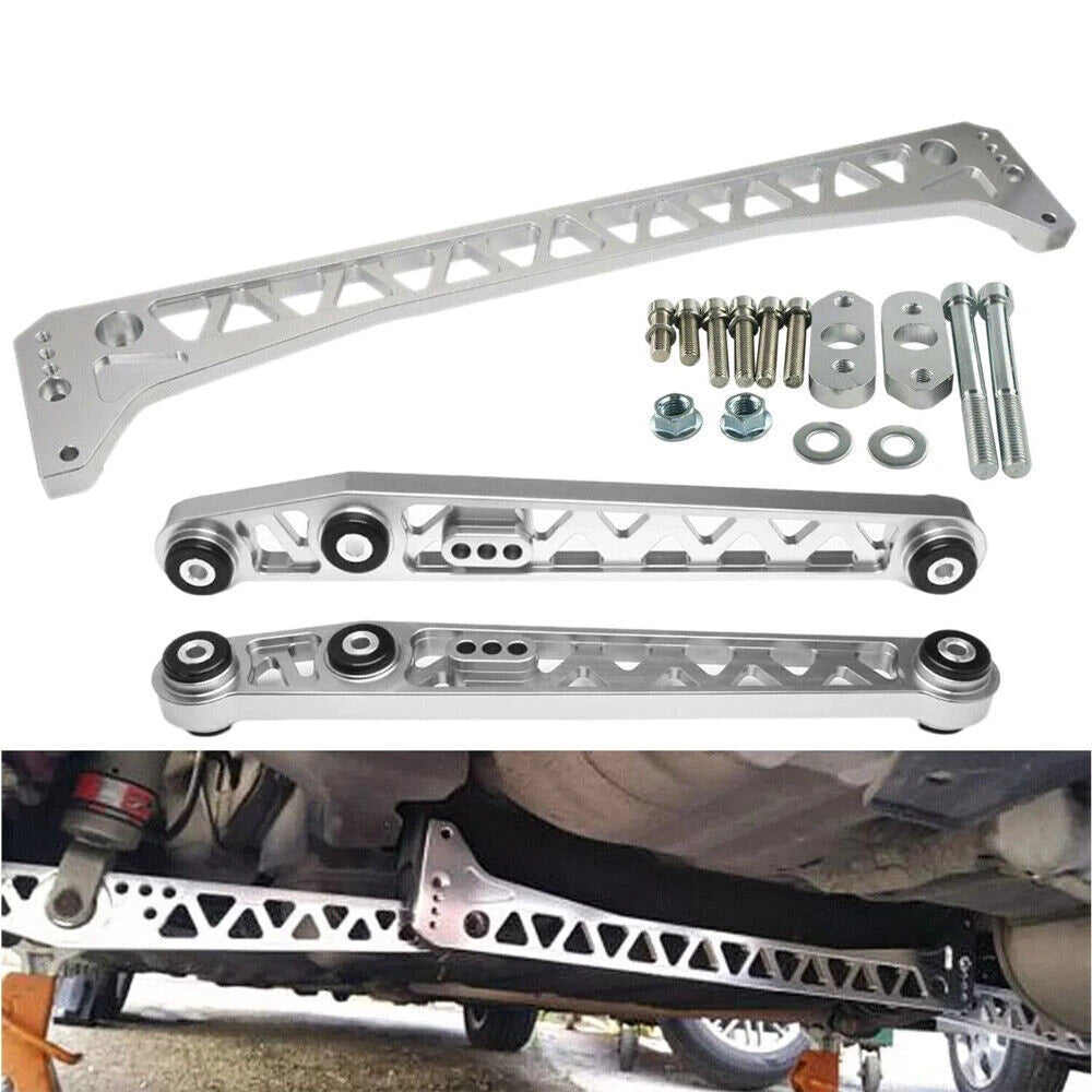 F7 Billet Rear Lower Control Arm + Subframe Brace for Honda Civic EK (1996–2000)